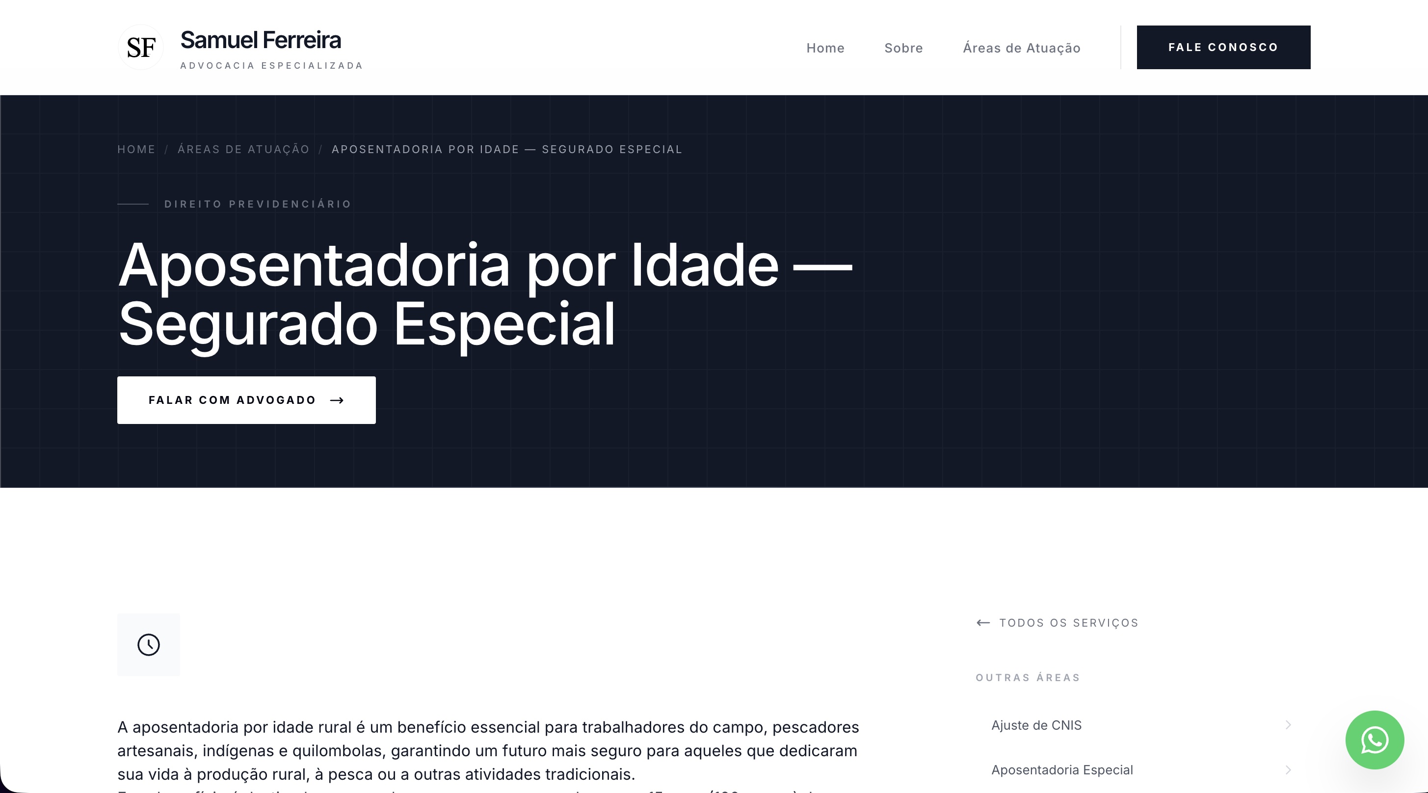 Serviço em específico